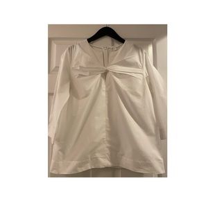 COS white poplin knotted shirt
